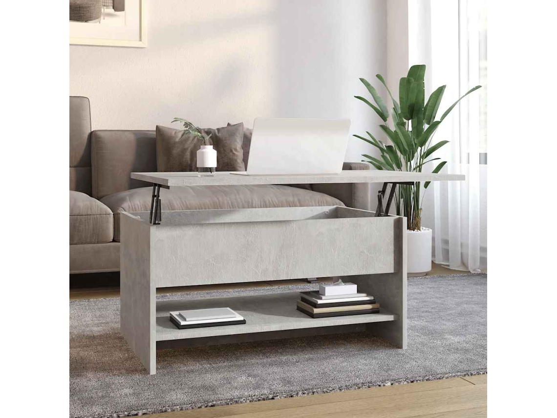 Vidaxl Mesa De Centro 80x50x40cm Derivados De Madeira Cinzento Cimento