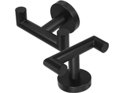 Suporte De Toalha Banheiro Healvian, Conjunto De 2 Ganchos, Montagem Na Parede, Preto, Aço Inoxidável 304, Com Design