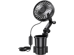 Ventilador Veicular 2em 1com Alimentação Usb, Porta Copos E 3 Velocidades