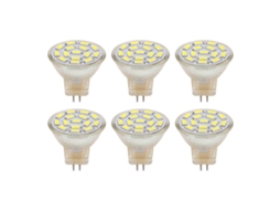 6pcs Lâmpada Led Mr11 Gu4 3w 12v 270lm 6000k Branco Luz Econômica para Iluminação Paisagem