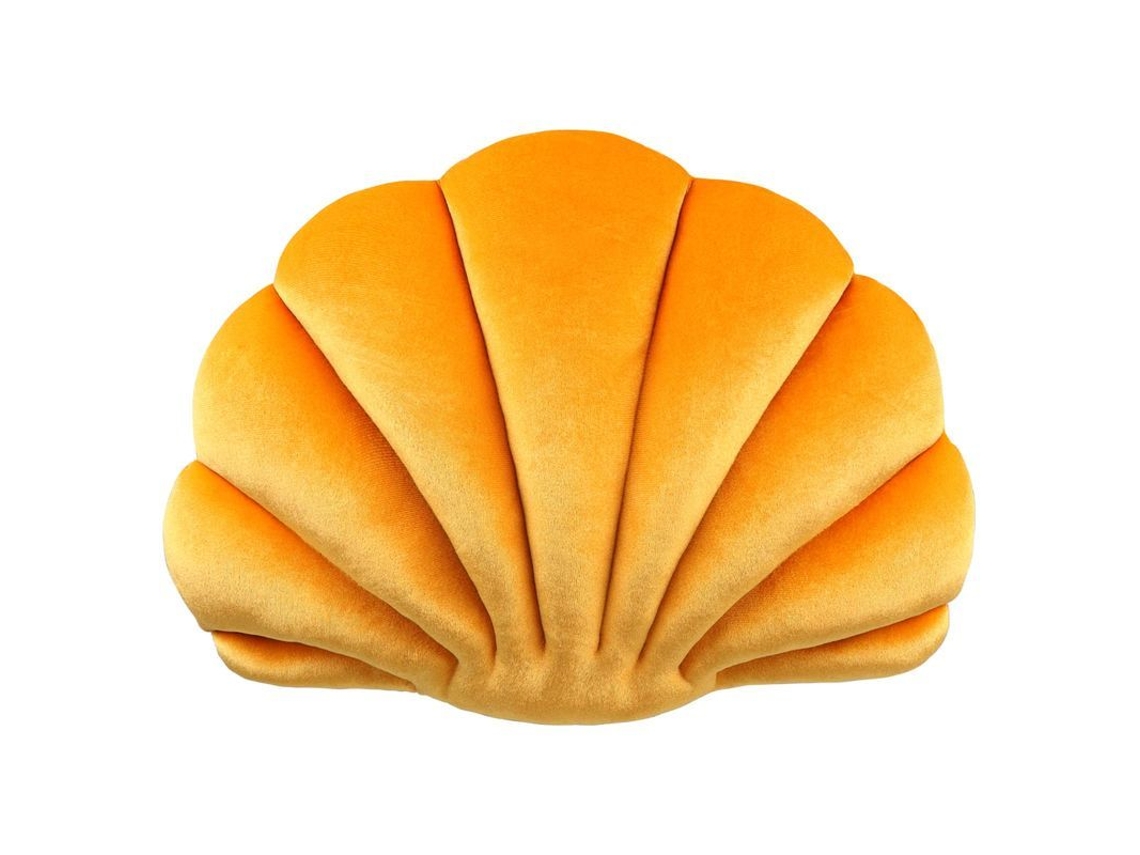 Cojín De Concha De Mar Linjou, Cojín Decorativo De Felpa Suave, 34x25cm, Cor Amarelo, Para Lar E Escritório