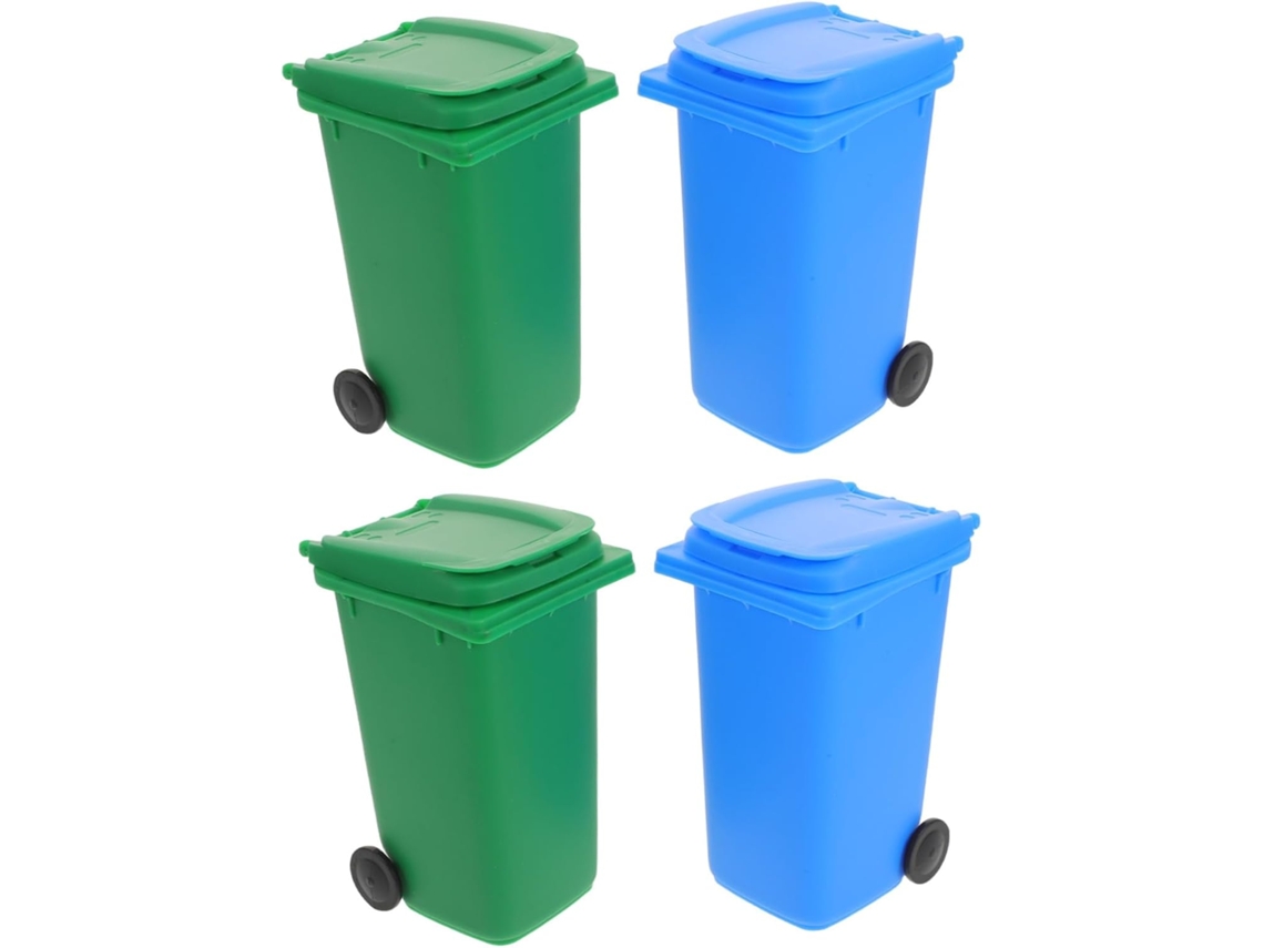 Conjunto De 4 Mini Lixeiras De Mesa Com Tampa, Organizador De Mesa Multifuncional E Criativo Para Lá Gokoco