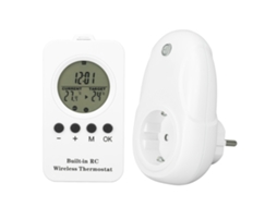 Termostato digital wireless com display LCD, sensor de temperatura e plug in portátil LAXISCREED