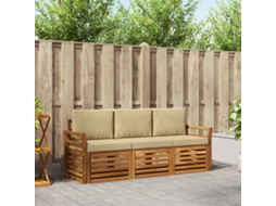 Vidaxl Conjuntos De Sofás Com Almofada 3 Pcs Natural E Bege