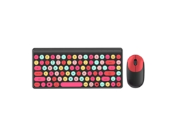 Teclado Eifson Mini 2.4g Sem Fio Com Mouse Cores Candy - Layout Em Inglês - Preto