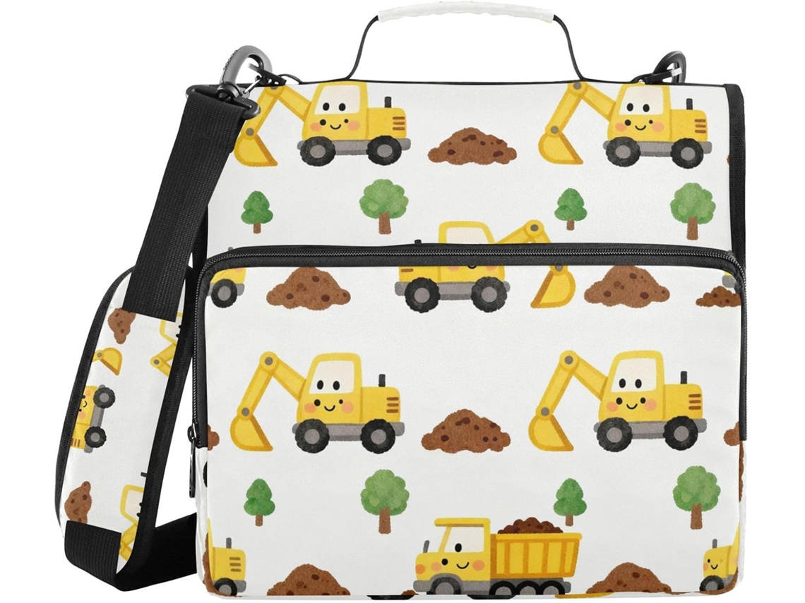 Pasta organizadora com 3 compartimentos, alça de ombro, bolsa com zíper para documentos e arquivos, ideal para diversas finalidades.