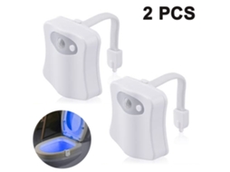 Pacote Com 2 Luzes Noturnas De Toalete 8 Cores Que Mudam Led Sensor Movimento Luz Noturna Para Banheiro Cabe Em Qualquer Bateria Não In*