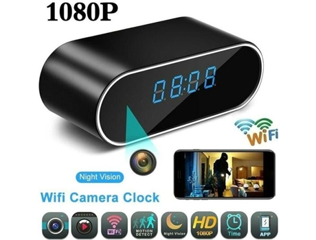 Despertador Câmera espiã HD 1080P Wifi IR visão noturna - SURENHAP - LYSJ001 - 2 milhões (dpi) - 1080p - COMS SURENHAP