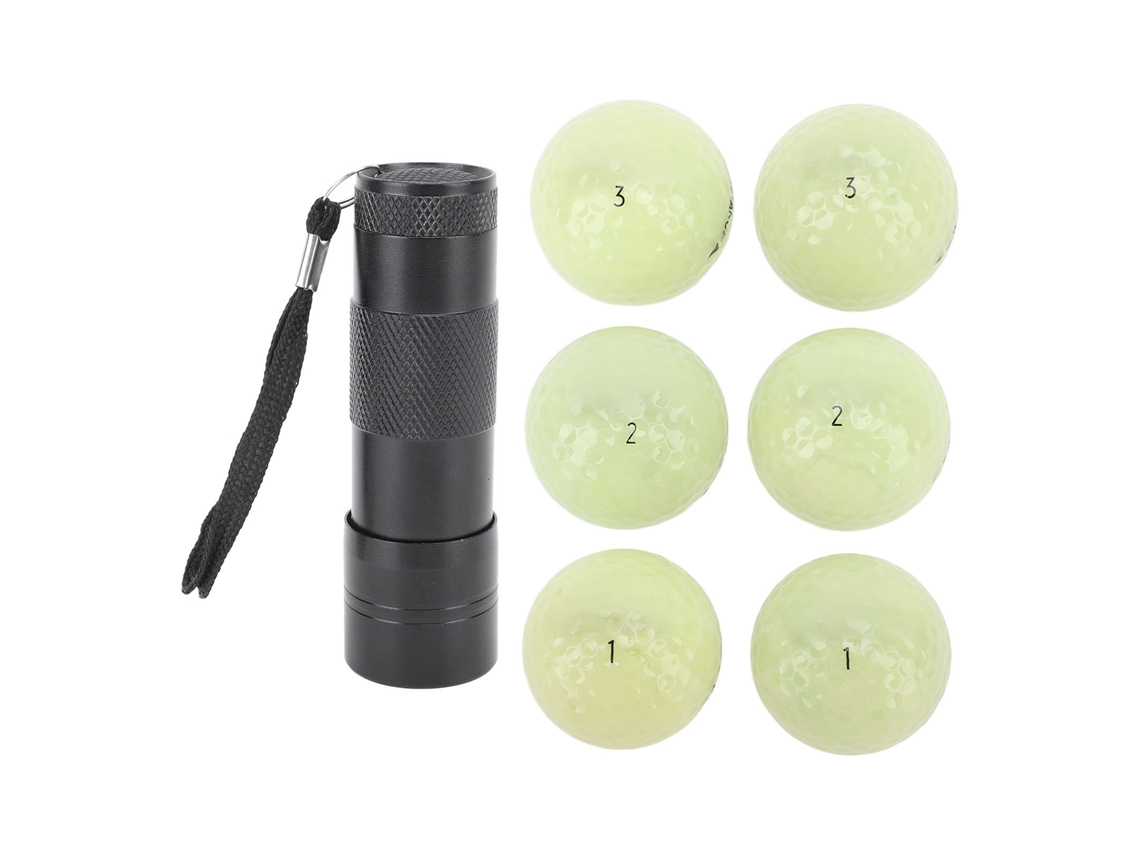 6 bolas de golf luminosas, fluorescentes, larga duración, para nocturnos, S/MARCA