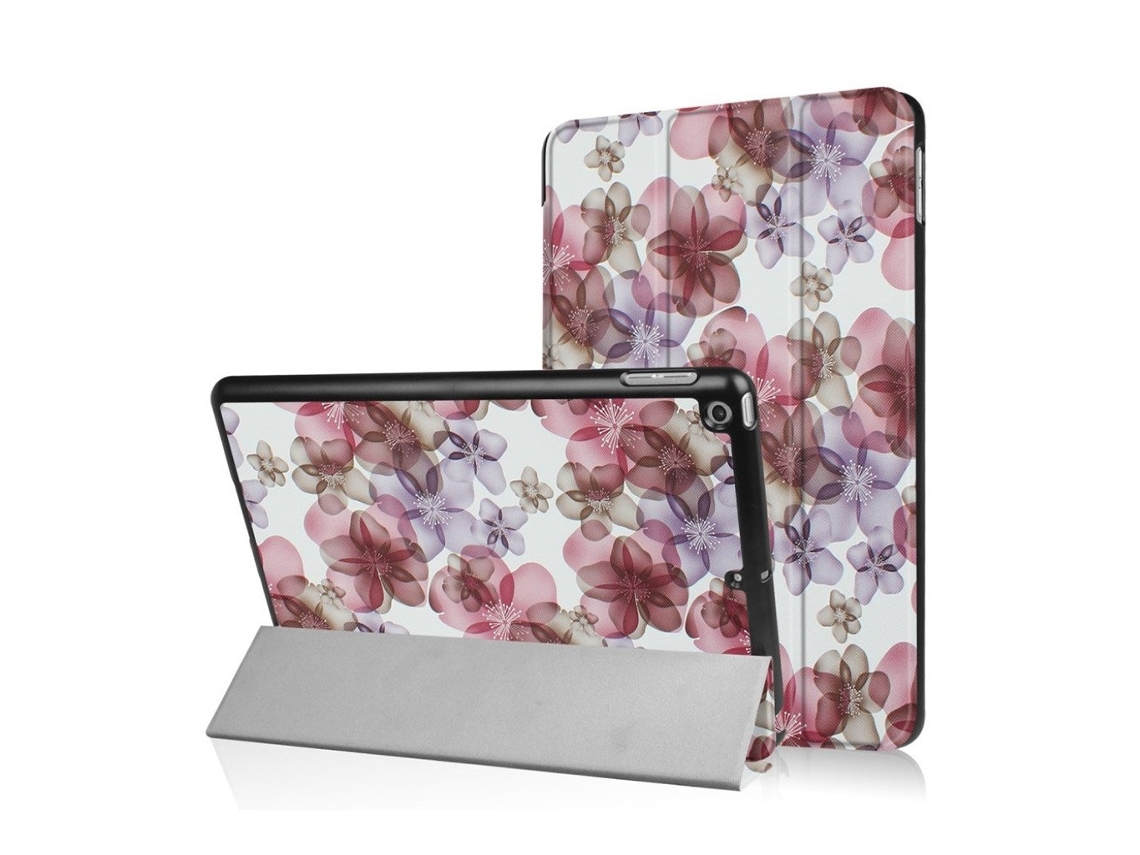 Capa De Couro Estampada Para Ipad 2017, Lindas Flores