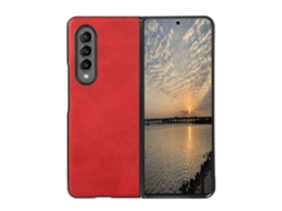 Capa Para Samsung Galaxy Z Fold4 Em Duas Cores Com Textura De Couro De Bezerro E Resistente A Impactos.