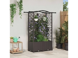 Vidaxl Cama Elevada Com Treliça E Telhado Castanho 122 X 40 X 138 Cm