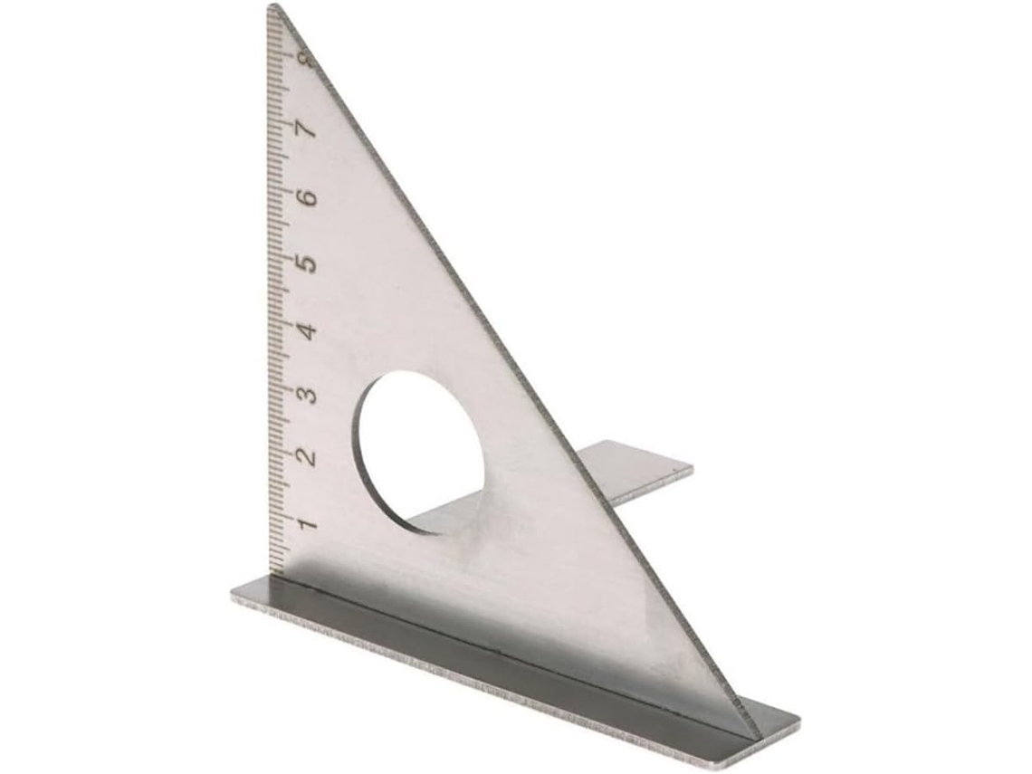 Régua Triangular E Quadrada De Aço Inoxidável Resistente Com Ângulo 45 Graus Para Escrever Várias Direções Em Projetos