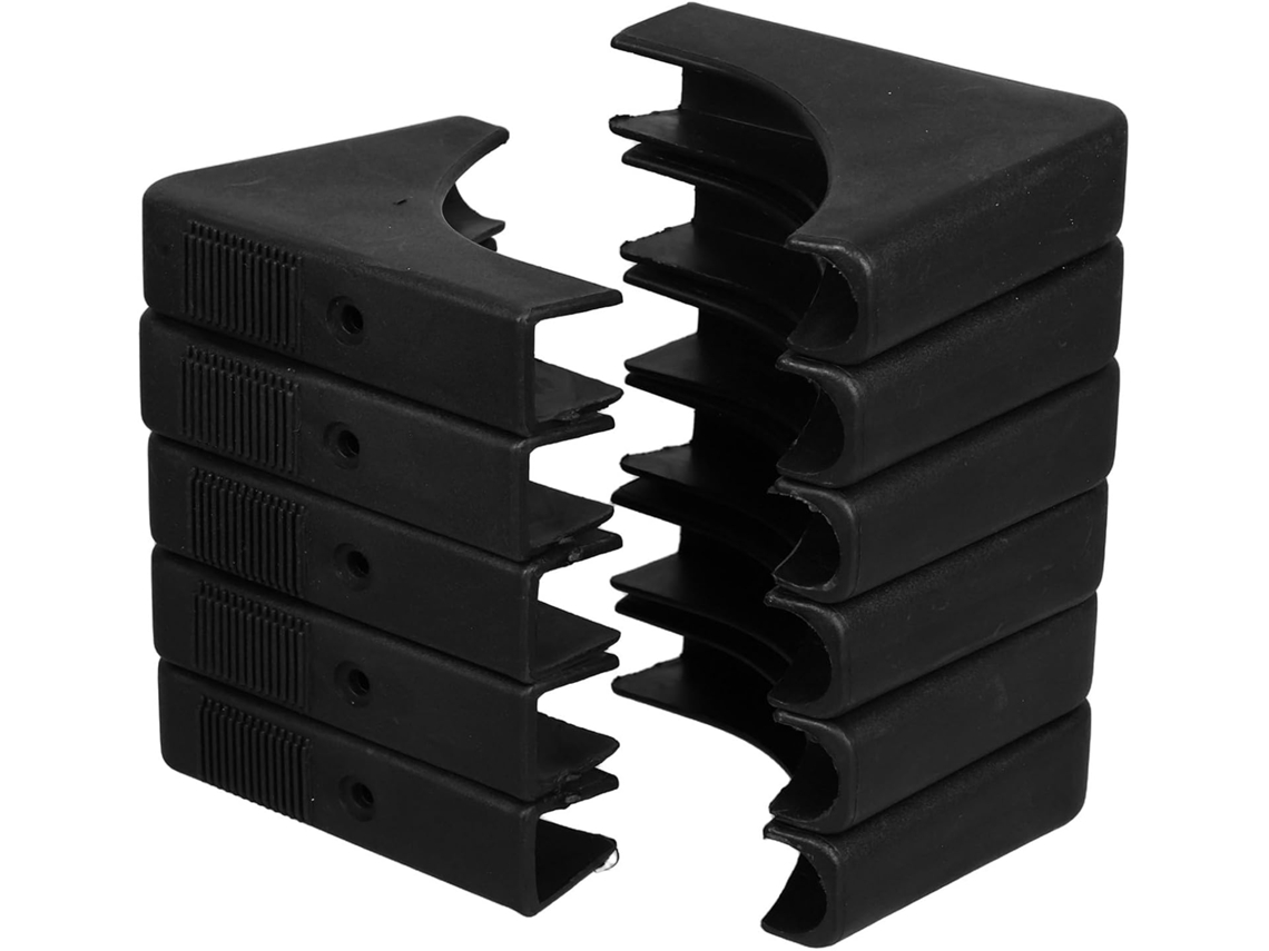 Conjunto De 12 Protetores Pés Mesa Triangulares Pretos, 20x40mm,