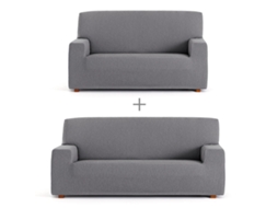 Conjunto de Capas para Sofá EYSA Troya Cinzento 70 X 110 X 210 Cm 2 Peças