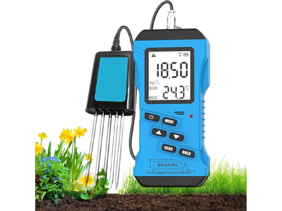 Medidor De Umidade Do Solo 7em 1, Com Sensores Ph, Temperatura, Condutividade Elétrica E Npk Testador Rápido