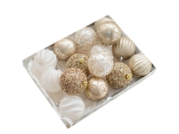 Conjunto De Enfeites De Natal Para Árvore Com Bolas Cor Champanhe -ff-