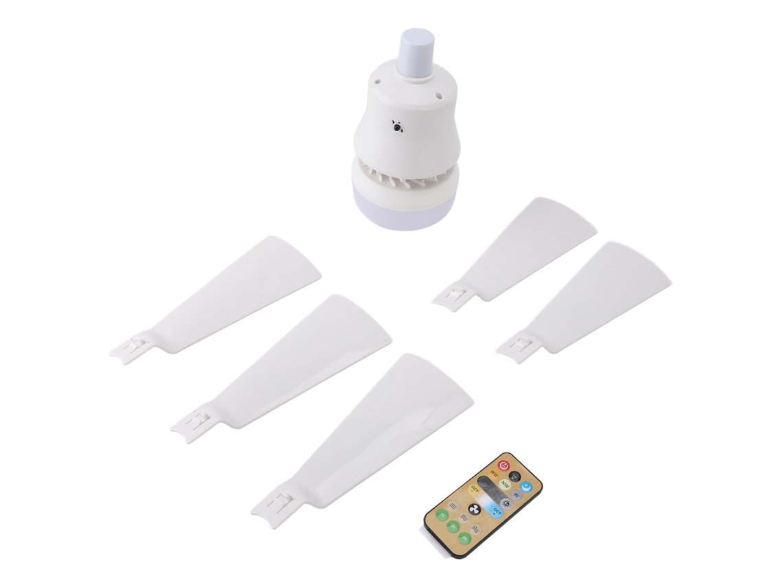 Rebe-ventilador De Teto Com Luz Regulável 3 Temperaturas 3 Velocidades Timer 1h/2h/4h Controle Remoto E26 85-265v Branco Para Quarto Cozinha