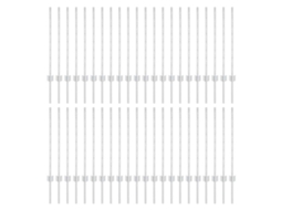 Conjunto 44 Poste De Jardim Vidaxl Prateado Aço (120 Cm)