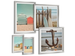 Pinturas Murais Modernas Ruas Charmosas Com Pizza Moldura Prateada Imagens Para Um Quarto Infantil Espelharte (conjunto De 5 Imagens)