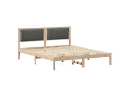 Estrutura de Cama com Cabeceira Estofada Cinza Escuro MAISON EXCLUSIVE