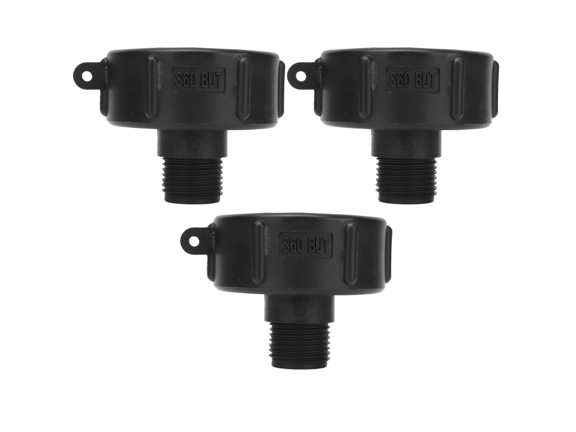 3 Peças Conector De Tanque Ibc Adaptador De Drenagem De Plástico Abs Com Rosca G3/4 Válvula De Substituição