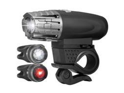 Conjunto De Bicicleta Preta Aquaforge (farol Dianteiro Lanterna Traseira Dupla)