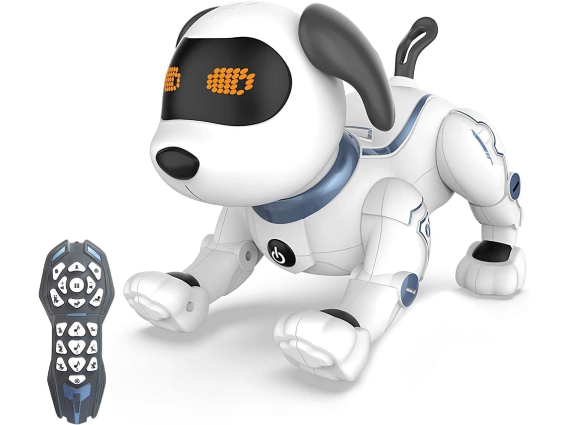 Brinquedos De Cachorro Robô Para Crianças, Brinquedo De Cachorro Robô Programável Com Controle Remoto E Interativo (branco)