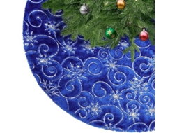 Tapete de Natal Azul, Felpudo Imitação de Pele, para Árvore 78 Cm, Ergonômico, Uso Diário STELASPLEN