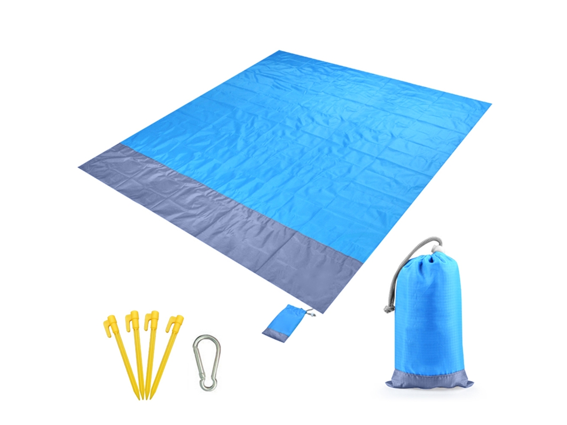 Manta Impermeável para Praia e Camping Portátil com Colchão de Terra