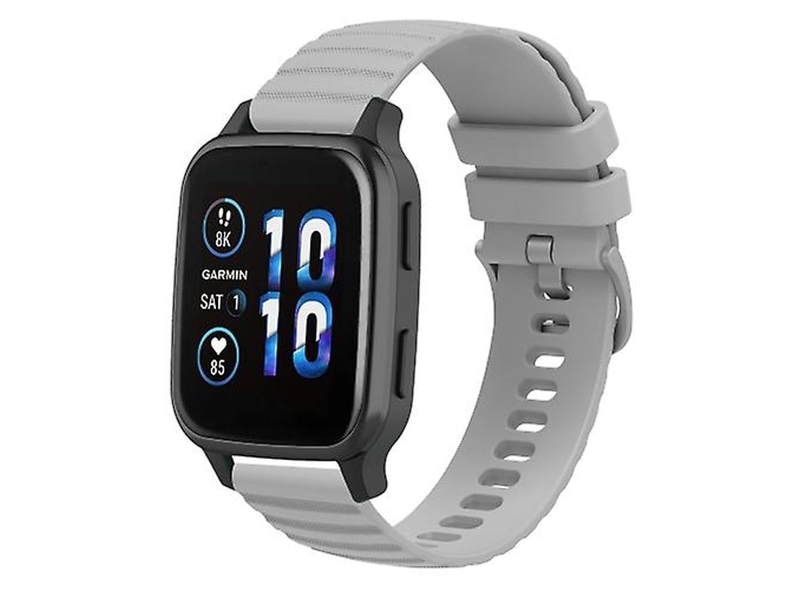 Pulseira Garmin Forerunner Sq2 Music 20mm Com De Couro Cinza