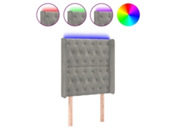 Led Headboard, Led Headboards Vidaxl Cinzeto Veludo (83 X 16 X 118/128 Cm)