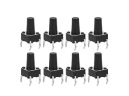 Interruptor De Botão Táctil Momentâneo Dip Acessório Industrial 6x6x10mm Resposta Rápida 100 Peças