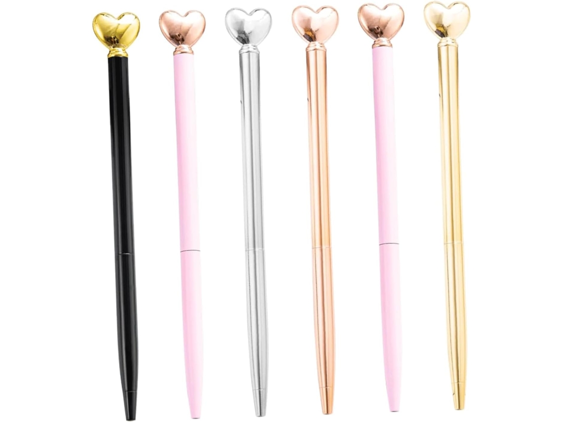 Canetas Esferográficas, Rollerball De Metal, Em Formato Coração, Gel