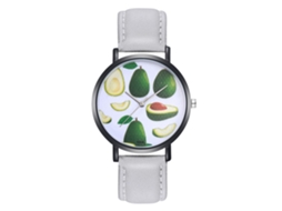 Relógio de Pulso Feminino de Quartzo com Pulseira de Couro Pu Estilo Simples Cinza