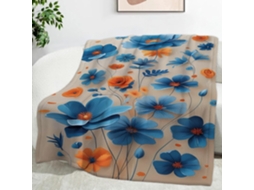 Manta Listrada com Estampa Floral de Desenho Animado 130x150 Cm Multifuncional Macia e Aconchegante em Flanela