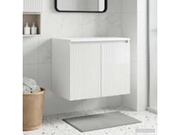 Vidaxl Gabinete De Banheiro Suspenso Branco Brilhante