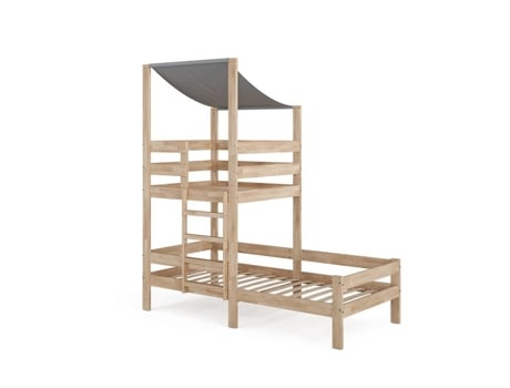 Cama cabine Tom, 90x200 cm, Madeira natural, VITALISPA