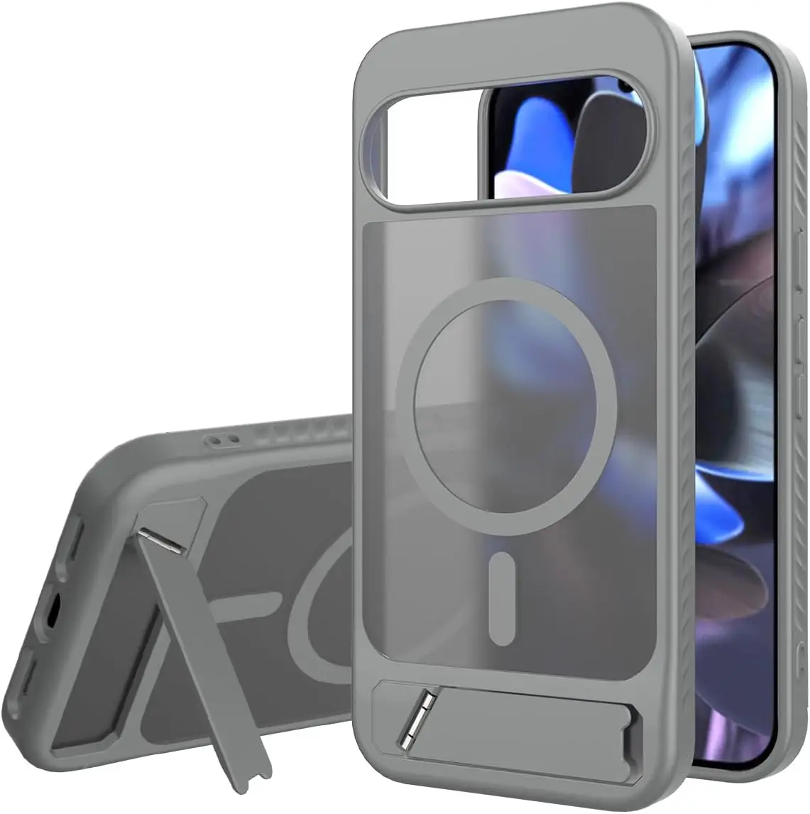 (cinza, Google Pixel 10 Pro Xl) Capa Magnética Para Celular Com Carregamento, Resistente A Impactos, Ultrafina E Rígida, Com Suporte.