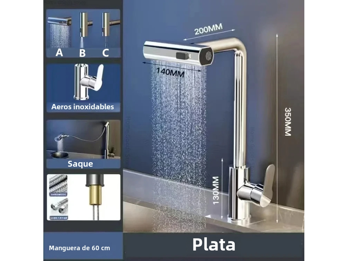 Torneira Cascata em Aço Inoxidável com Acabamento em Bordo MDUG (prateada)