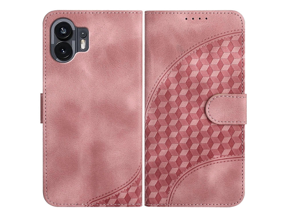 Capa De Couro Para Celular Com Relevo De Cabeça De Elefante E Cordão Para Nothing Phone 2