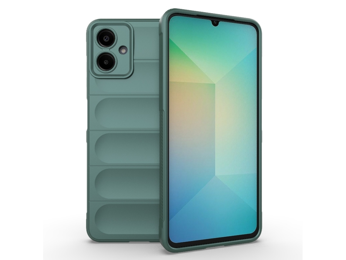Capa Halinuia Para Samsung Galaxy A06 4g Magic Shield Tpu Flanela Verde Escuro (proteção Integral, Interior Em Flanela)