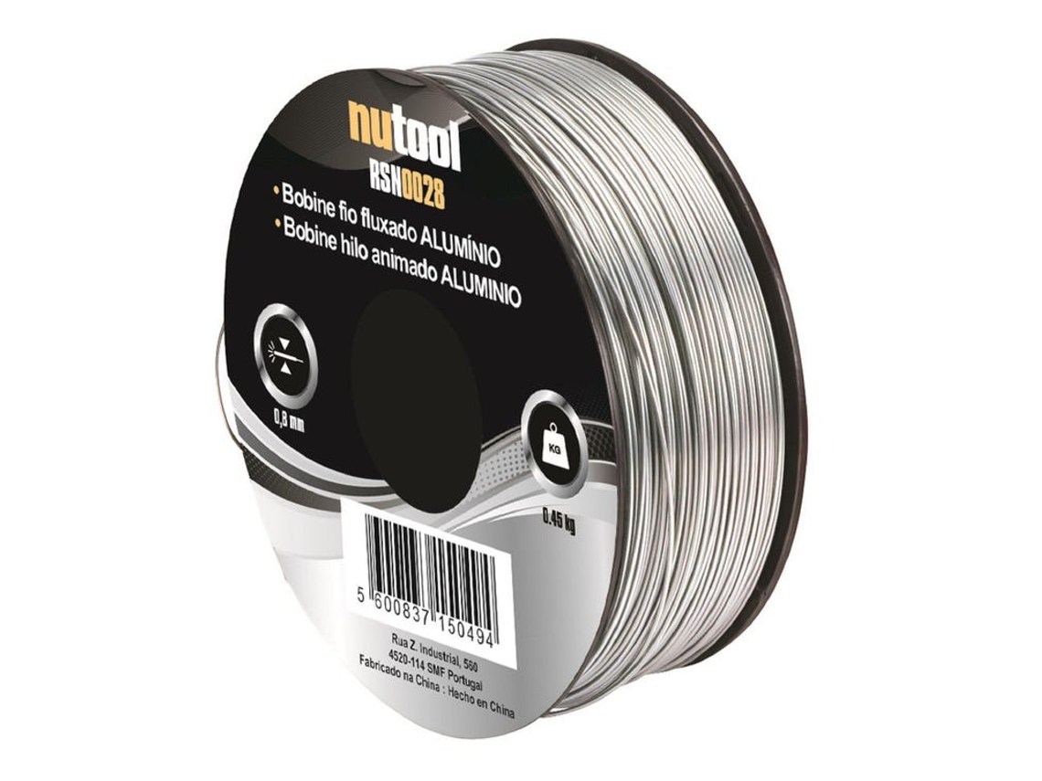 Bobine Fio Fluxado 0,8Mm 450Gr Alumínio NUTOOL