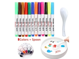 Rebe-12 Lápis Mágicos para Pintura com Água, Desenho Flutuante para Crianças, 8 Peças (Caneta e Lápis)