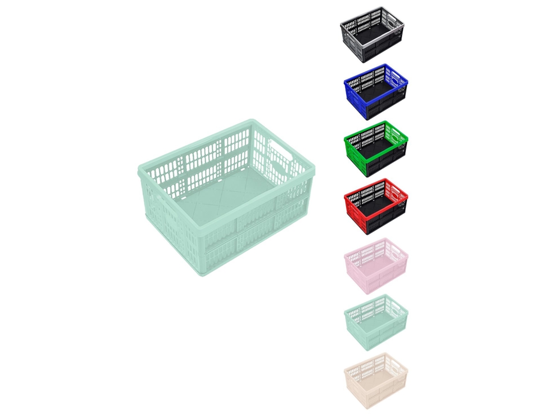 Caja Plegable De 32 Litros Para Almacenamiento | Resistente Y Compacta | Ideal Para Organización En Hogar Y Oficina | Fácil De G Verde Claro