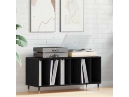 Vidaxl Armário Para Discos De Vinil Carvalho Preto 100 X 38 X 48 Cm