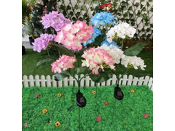 Iluminação Solar Led Para Jardim Com 4 Unidades De Flores De Hortênsia 4 Cores SUNNY SPACES