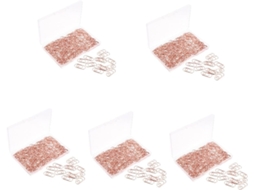 Conjunto de 750 clipes de metal com formatos exclusivos para anotações e materiais de escritório, na nossa cor rosa, práticos e funcionais.