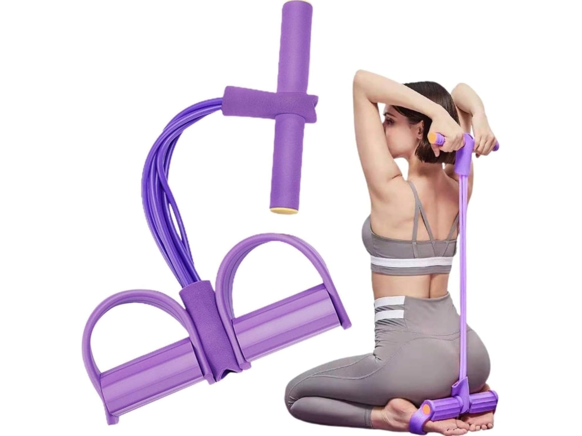 Faixas Elásticas De Resistência Para Fitness 6-tubos Com Pedais Tornozelo, Aparelho Exercícios Alças Yoga