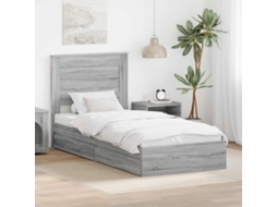 Vidaxl Cama Com Armazenamento Com Gaveta Cinza Sonoma 100 X 200 Cm